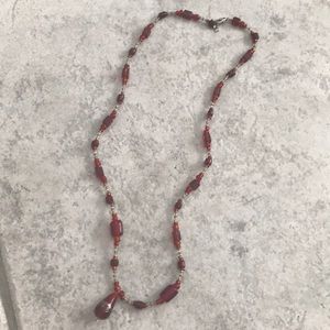 Red and Gold Beaded Necklace